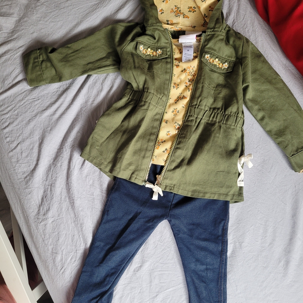 Little Lass Yellow Floral 3 Piece Set 3T